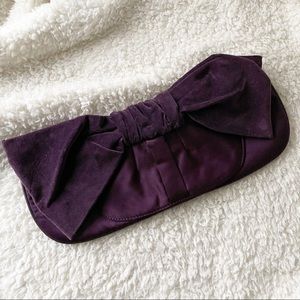 The Limited velvet/satin bow-shaped clutch